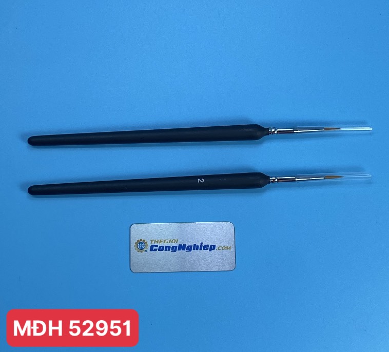 Cọ vẽ đầu tròn nhọn size 2 (12 x 2mm), cán màu xanh đen, hàng oem, Chất liệu đầu cọ nilon
